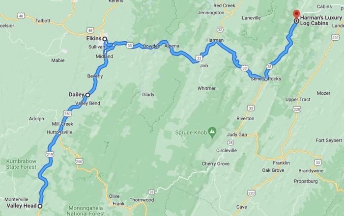 Harman's to Valley Head West Virginia motorcycle ride.