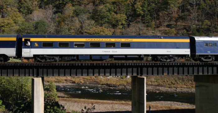 Potomac Eagle train cars in West Virginia.
