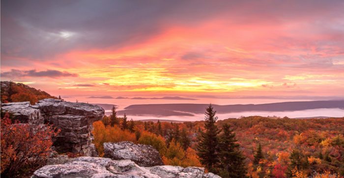 Sunset view over Dolly Sods, West Virginia.