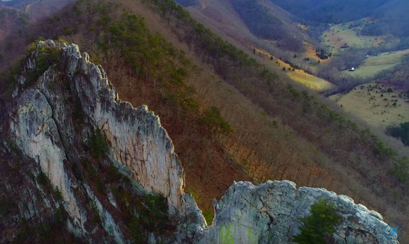 View from atop Seneca Rocks in West Virginia.